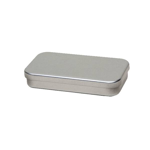 Pillendoosje met los overschuifdeksel middel zilver 140x75x25 mm