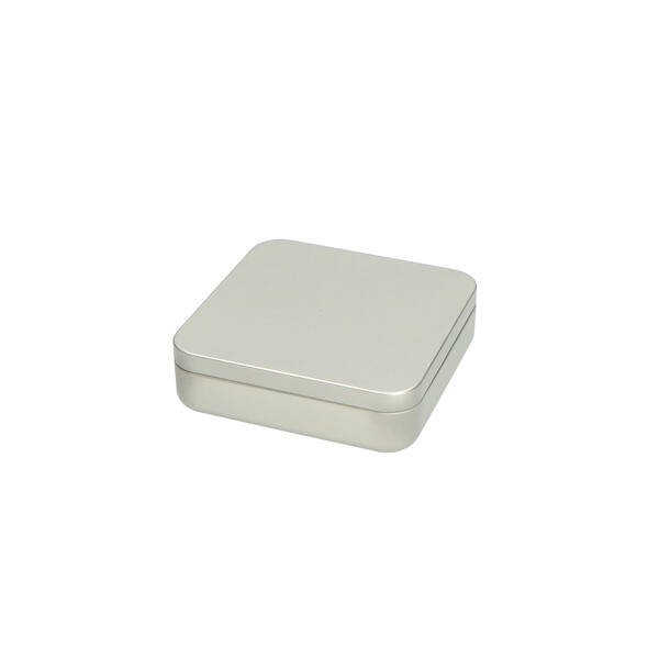Cadeaublik vierkant zilver 120x120x35 mm