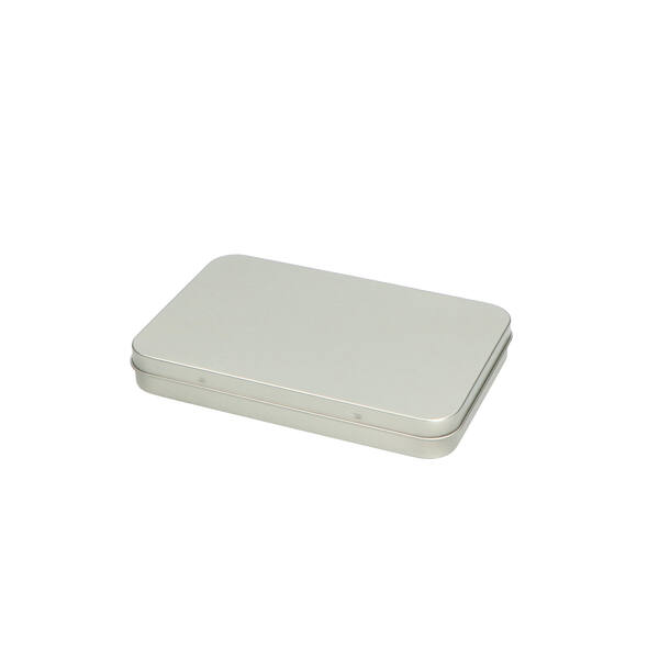 Blik A6 met scharnierdeksel zilver 165x110x23 mm