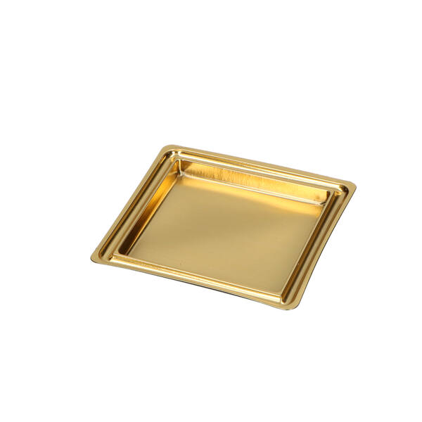 Gebakonderleggers 'luxe' binnenmaat glanzend goud 70x70 mm