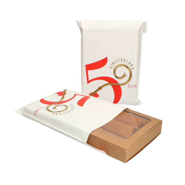 Cadeauzakjes wit '5 december red' 200x250+50 mm