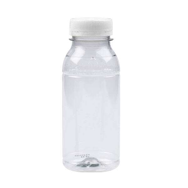 Flessen RPET transparant 250 ml met dop tethered transparant 38 mm