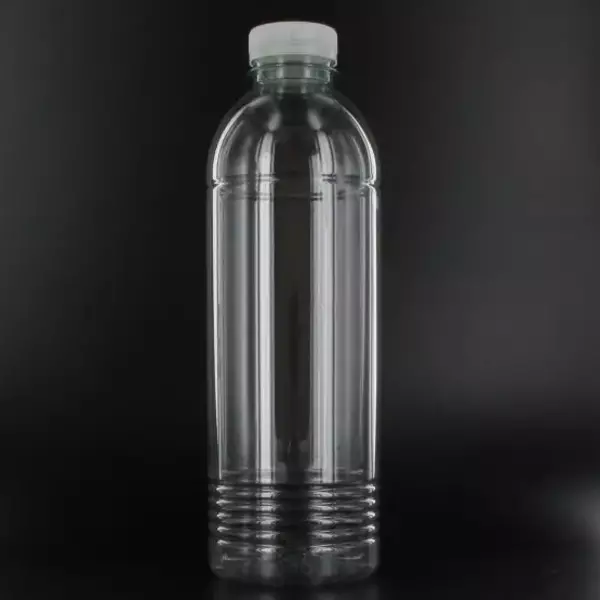Flessen RPET 1000 ml 28 gram transparant inclusief transparante dop din 38 mm