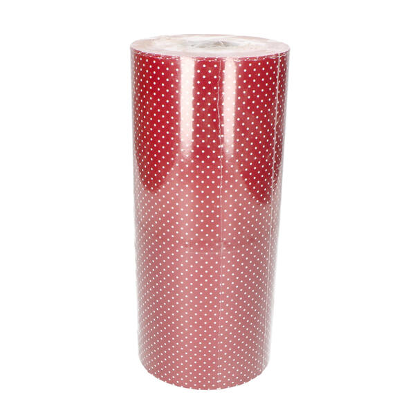 Cadeaupapier rol 30 cm x 200 m rood met polkadots