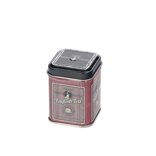 Blik vierkant 'Sir Nelton's' 25 gram met los overschuifdeksel 44x44x64 mm