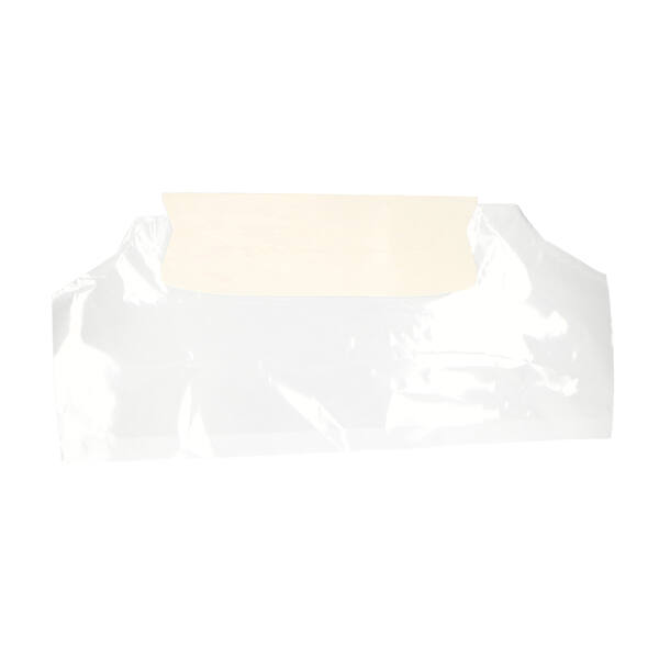 Baguette-/stokbroodzakken van folie 150x90mm wit met kartonnen houder