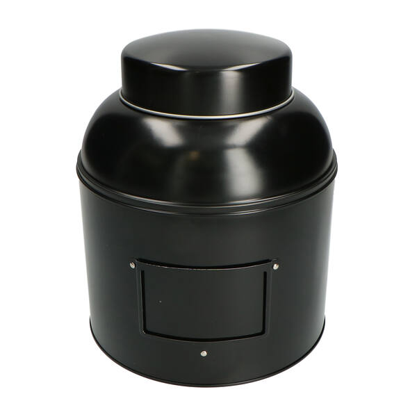 Voorraadblik rond zwart ø 203x243 mm