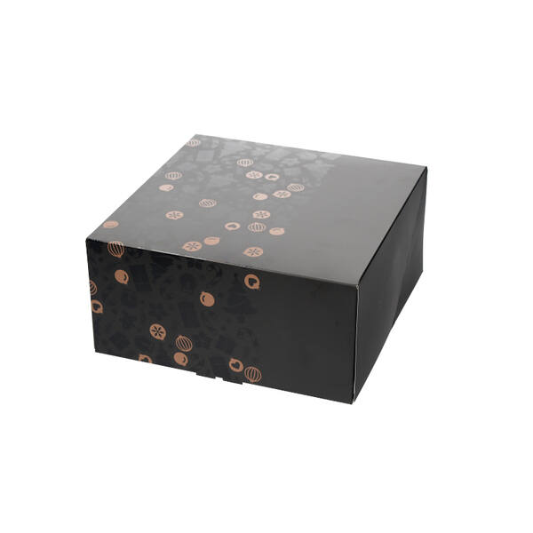 Tulbanddozen 'Black gold neutraal met lak tekening' 230x230x110 mm 6P FSC