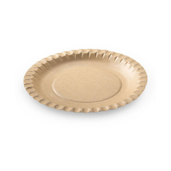 Kartonnen bord rond FSC kraftbruin ø 23 cm