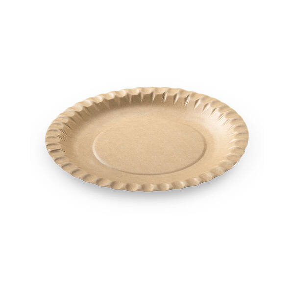 Bord FSC kraft met vetbarrière bruin ø 18 cm