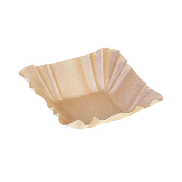 Schaal FSC kraft vierkant met vetbarrière 9x9x3 cm