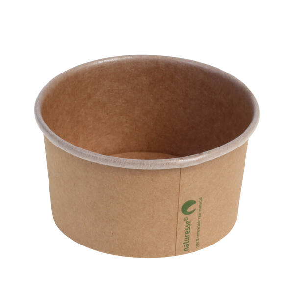 Foodcontainer FSC PLA kraft 8 oz/240 ml ø 96 mm x 51 mm hoog