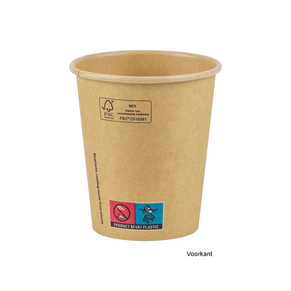 Koffiebekers kraft 8 oz/230 ml ø 75 mm