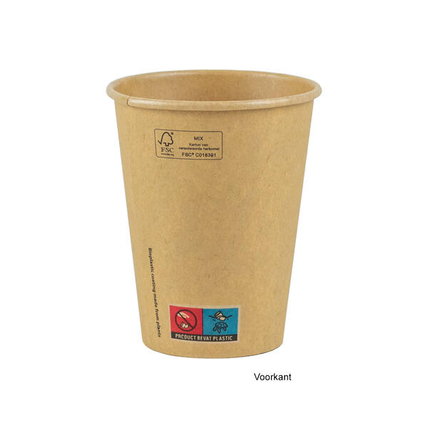 Koffiebekers FSC PLA kraft 12 oz/360 ml ø 90 mm