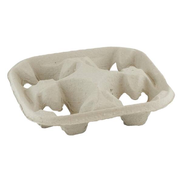 Bekerhouder 4-vaks kartonpulp 205x205x45 mm