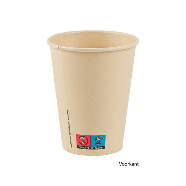Milkshakebeker PLA bamboe karton 12 oz/360 ml ø 90 mm