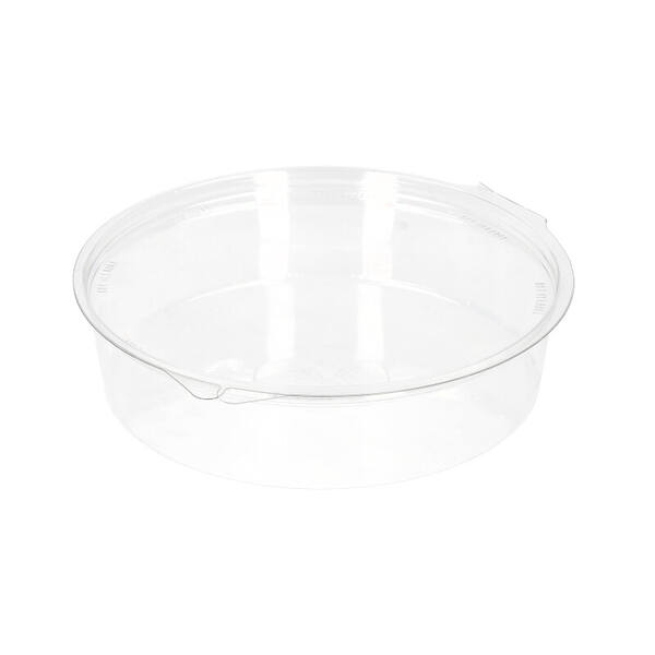 Saladebowl met vaste deksel RPET 1400cc ø 220x55 mm