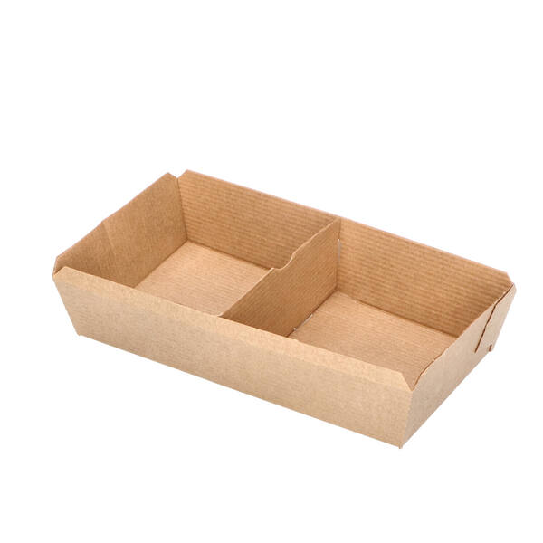 Tray 2-vaks golfkarton Fluor free EOKLBEO464/f 170x90x40 mm bruin naturel