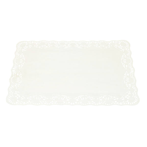 Taartranden rechthoek opengewerkt greaseproof 55 gram wit 250x370 mm