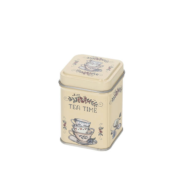 Blik vierkant 'Tea Time' 25 gram met los overschuifdeksel