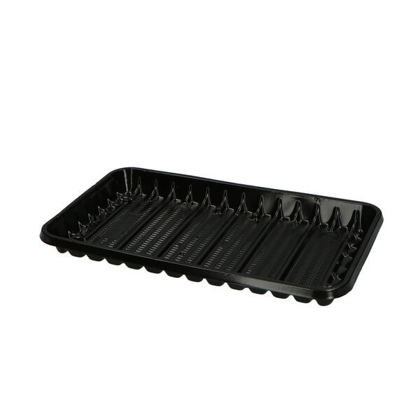 Vleesschalen Ks 73 zwart 20H zwart ADF polystyreen 225x135x20 mm