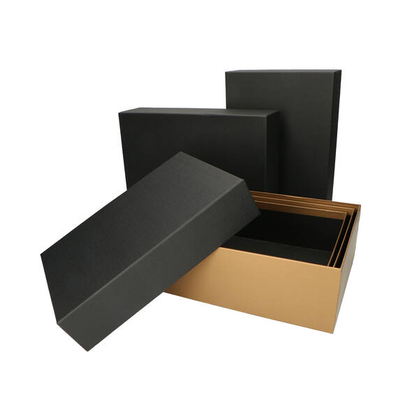 Giftbox set 'sisal structure' (36x26/11)(34x24/10)(32x22/9) cm