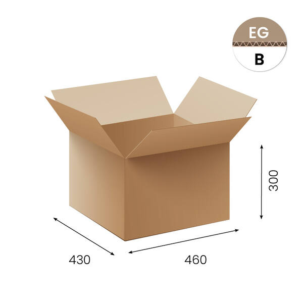 Amerikaanse vouwdozen FEFCO 0201 460x430x300 mm bruin/bruin