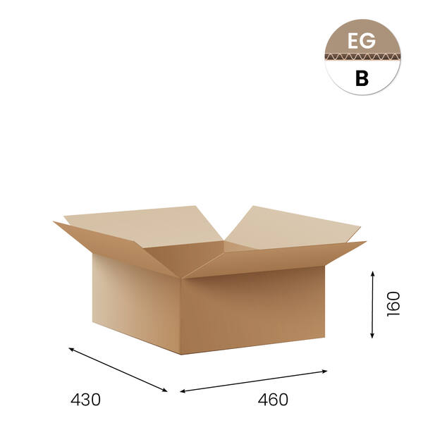 Amerikaanse vouwdozen FEFCO 0201 460x430x160mm