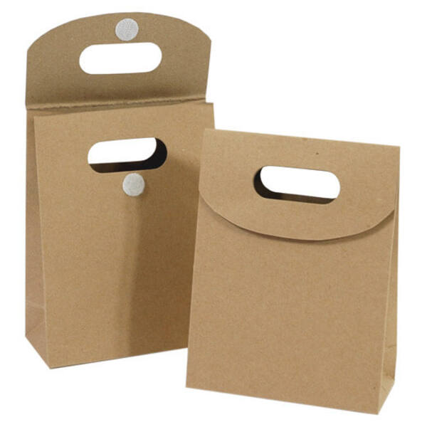 Tasje kraft met klittenband sluiting 125x60x170 mm per 50 stuks