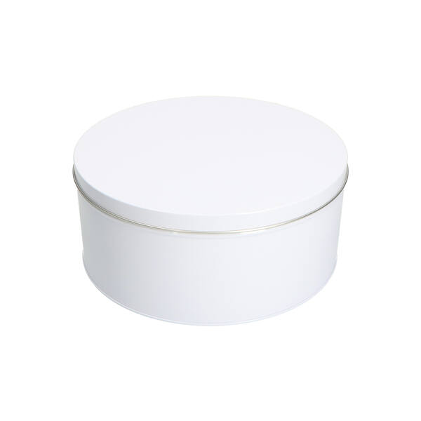 Blik rond met overschuifdeksel groot wit ø 231x100 mm