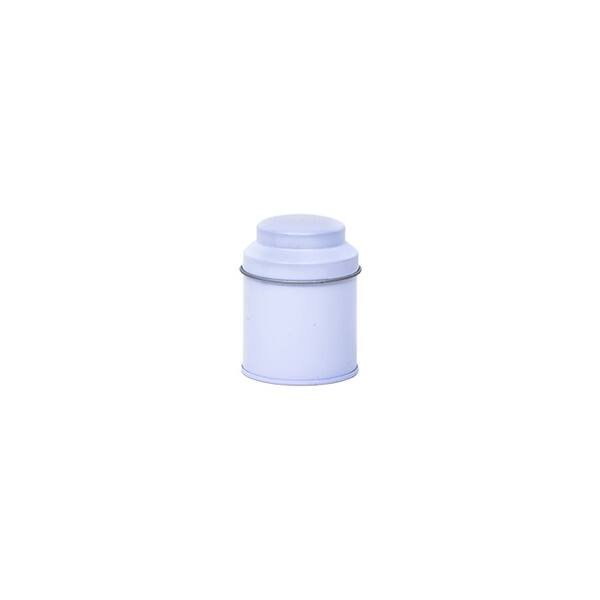Blik rond met domed deksel klein wit ø 53x70 mm