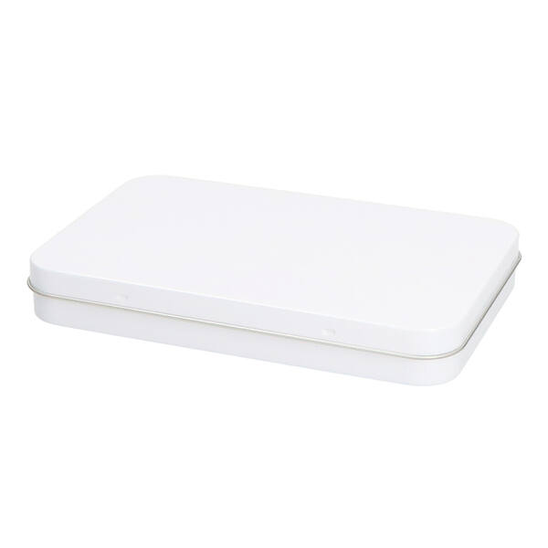 Blik A6 met scharnierdeksel wit 165x110x23 mm