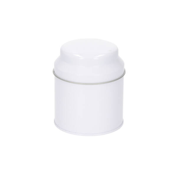 Blik rond 50 gram met domed deksel wit ø 75x90 mm